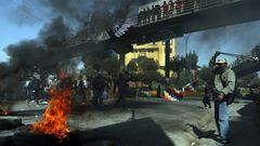 Supporters of Bolivia's exiled ex-president Evo Morales blocking a road in protest at the latest delay to the general election originally due in May, 2020
