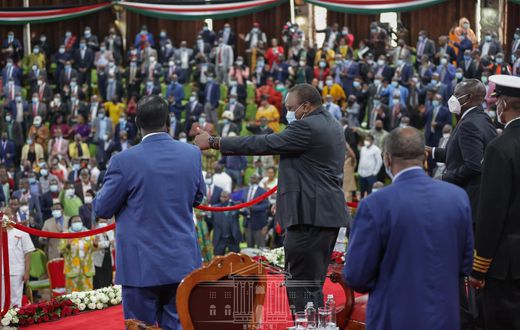 President Uhuru Kenyatta at Bomas of Kenya during the BBI launch