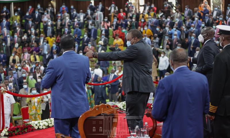 President Uhuru Kenyatta at Bomas of Kenya during the BBI launch