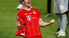 Top scorer: Bayern Munich's Polish forward Robert Lewandowski celebrates