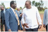 File image of President Uhuru Kenyatta with Raila Odinga