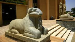 These statues guard the entrance to the Sudan National in Khartoum which is to get a face-lift after years of neglect