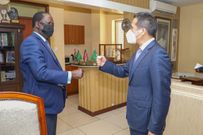 Former Prime Minister Raila Odinga with China’s ambassador to Kenya Zhou Pingjian