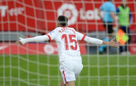 Sevilla's Moroccan forward Youssef En-Nesyri scored a hat-trick against Cadiz on Saturday.