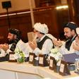 A Taliban delegation (pictured) met with a group of powerful Afghans including political figures in Doha in 2019 amid separate talks with the US seeking to end the long-running conflict