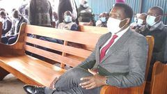 Tharaka Nithi Governor Muthomi Njuki when he appeared in court over Sh34 million corruption