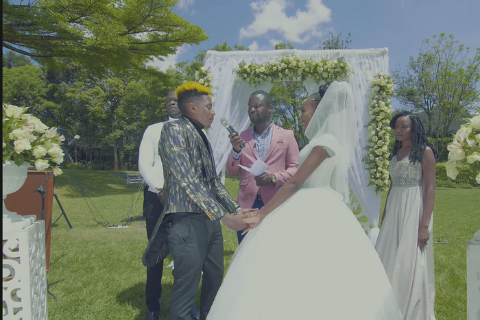 Eric Omondi and Carol at their wedding