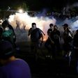 Police in the Wisconsin city of Kenosha used tear gas on August 25, 2020 in a bid to break up a demonstration sparked by the police shooting of Jacob Blake, a black man, as his three children watched