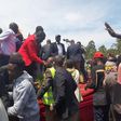 Deputy President William Ruto addressing a crowd at the Sironga Stadium in Nyamira County