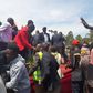 Deputy President William Ruto addressing a crowd at the Sironga Stadium in Nyamira County