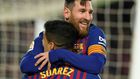 Team-mates: Lionel Messi made clear he did not want Barcelona to let Luis Suarez go