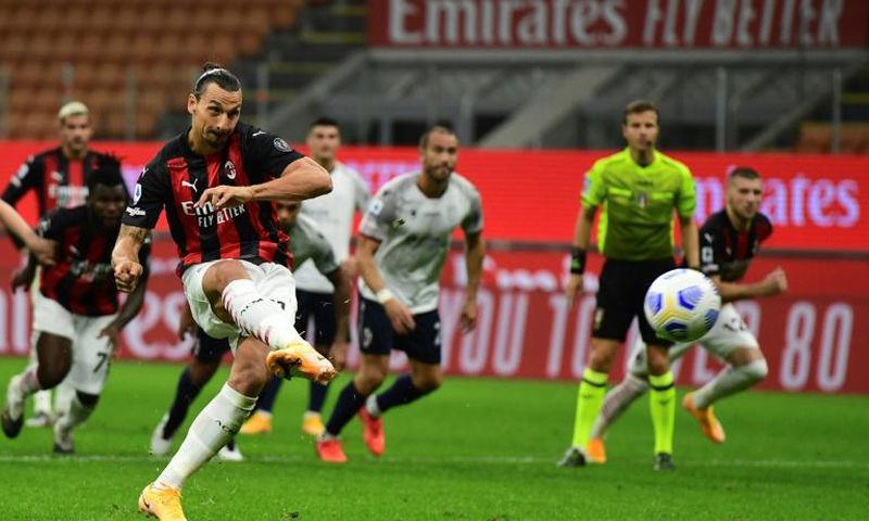 Zlatan Ibrahimovic scored twice in AC Milan's season opener against Bologna.