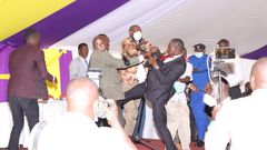 MPs Simba Arati and Sylvanus Osoro exchange blows at Burial ceremony in Kisii (Photos)