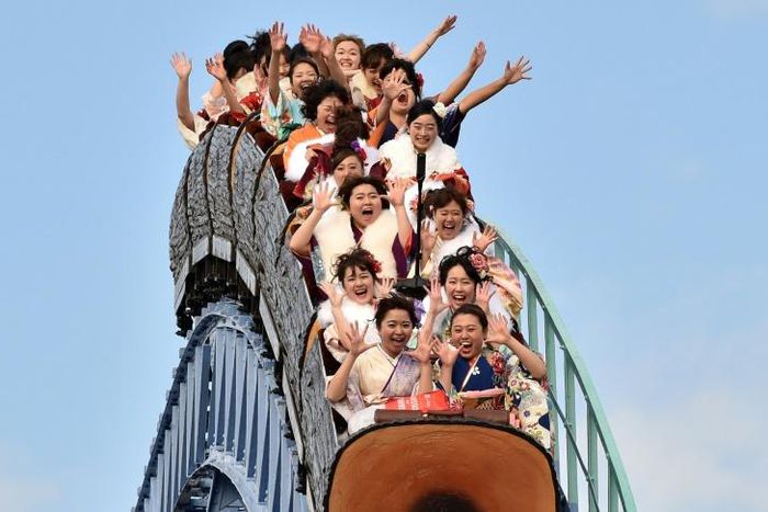 Japanese rollercoaster fans have been advised to 'scream inside your hearts' to prevent the spread of coronavirus