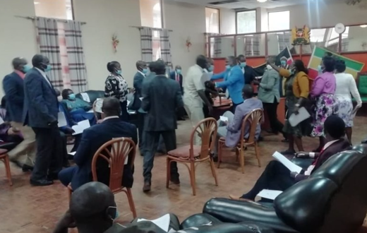 Chaos in Baringo as MCAs fight over debating BBI Bill (Video)