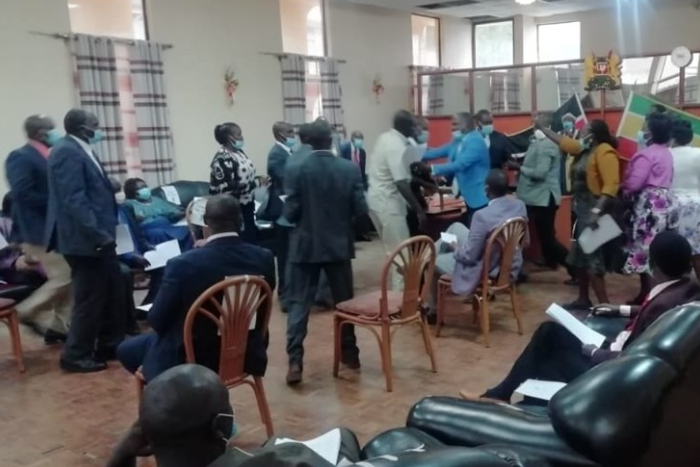 Chaos in Baringo as MCAs fight over debating BBI Bill (Video)