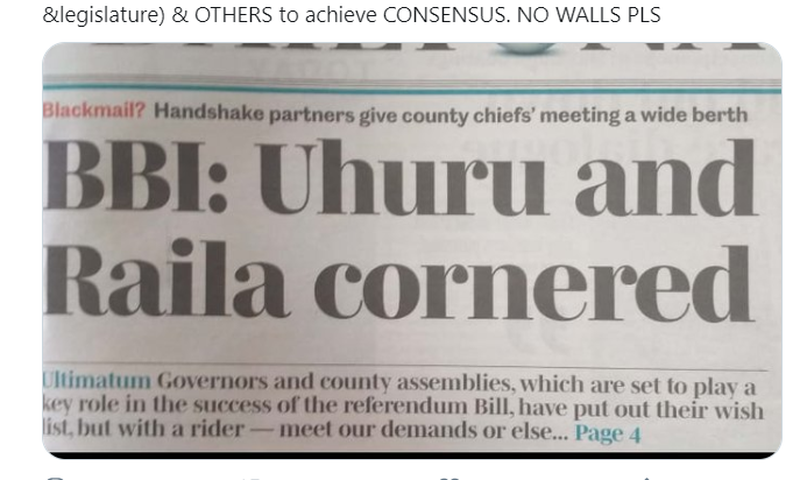 Tweet by Deputy President William Ruto