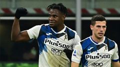 Duvan Zapata scored for Atalanta in a 3-0 win over AC Milan in the San Siro.
