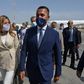 Italian Foreign Minister Luigi Di Maio (R) is welcomed on his arrival in Tunis by Tunisian Secretary of State for Foreign Affairs Salma Ennaiefer