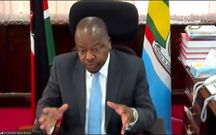 Health CS Mutahi Kagwe during a virtual session with the Senate Health Committee