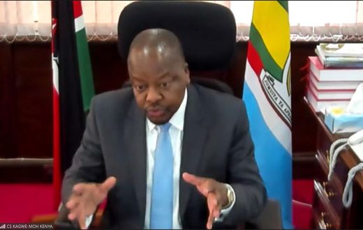 Health CS Mutahi Kagwe during a virtual session with the Senate Health Committee