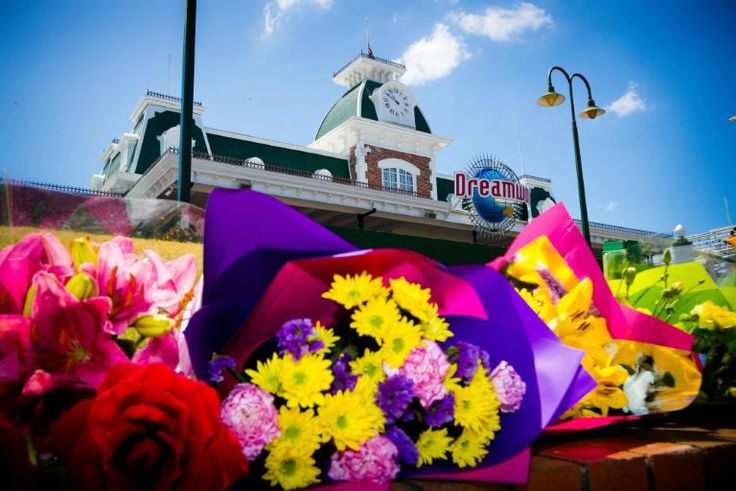 Floral tributes left at 
the Dreamworld theme park after the 2016 tragedy
