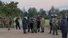A contingent of police camped outside Kapsaret MP Oscar Sudi's home