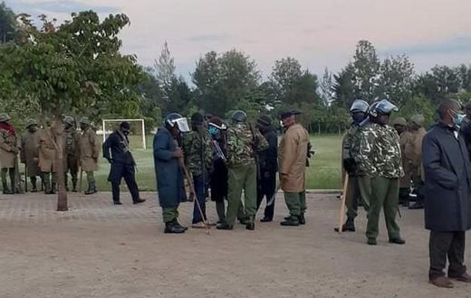 A contingent of police camped outside Kapsaret MP Oscar Sudi's home