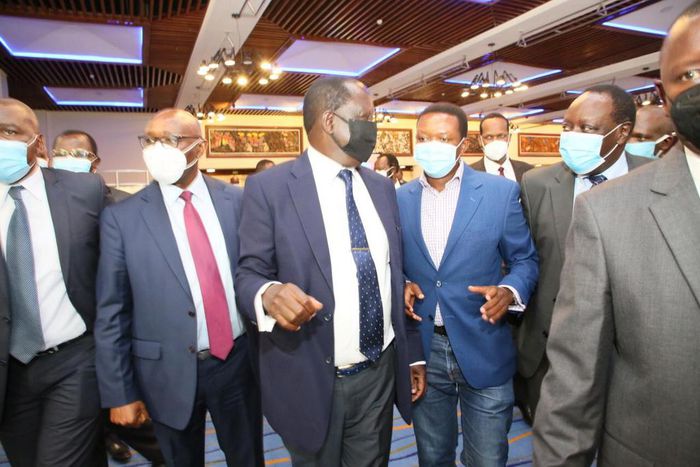 Former Prime Minister Raila Odinga with Council of Governors