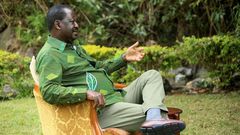 Former Prime Minister Raila Odinga during a recent TV interview