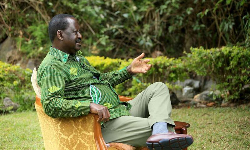Former Prime Minister Raila Odinga during a recent TV interview