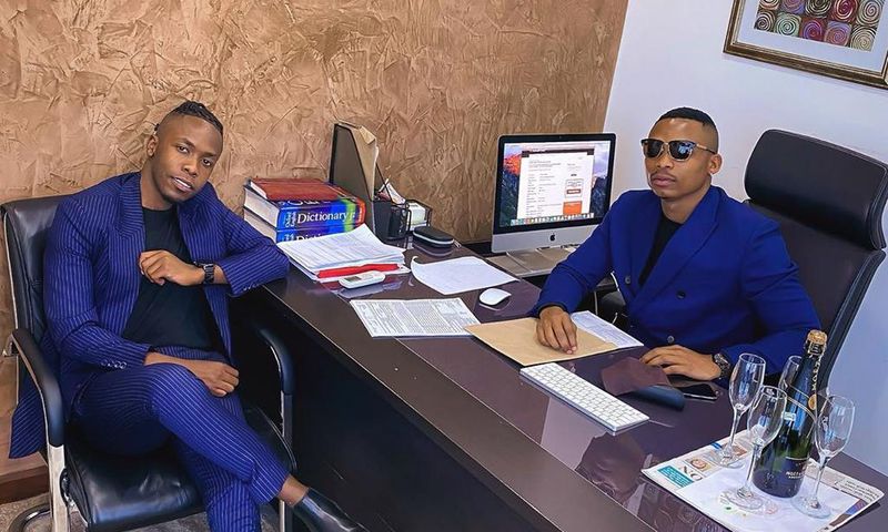 Otile Brow with his new signee Lexsil