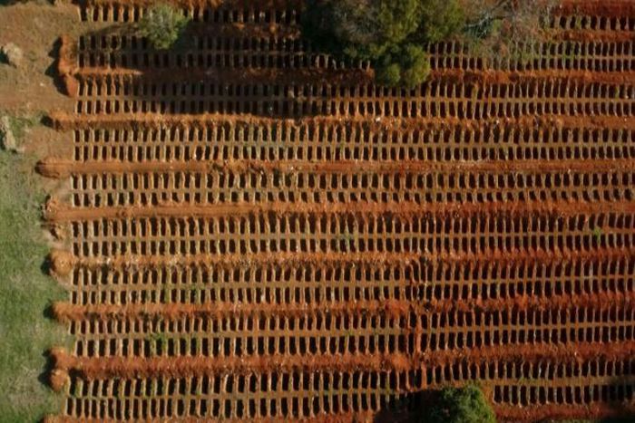 The Vila Formosa cemetery is one of the largest in Sau Paulo and many fresh graves are being dug as the coronavirus continues to wreck havoc in Brazil with the death toll surpassing 80,000 on Monday.