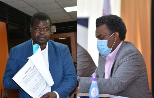Activist lawyer Okiya Omtatah and Director of Public Prosecutions (DPP) Noordin Haji