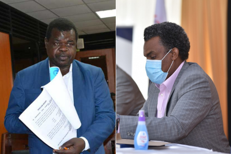 Activist lawyer Okiya Omtatah and Director of Public Prosecutions (DPP) Noordin Haji