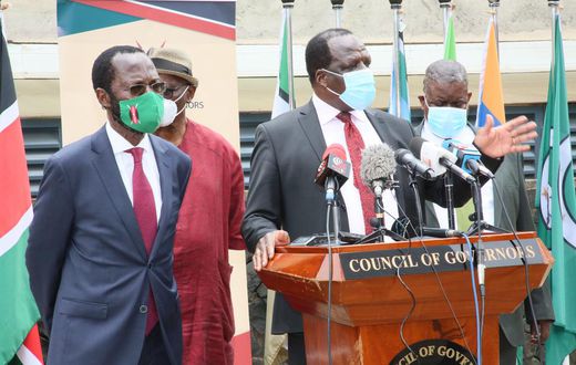 Council of Governors Chairperson Wycliffe oparanya during a press briefing on November 20, 2020