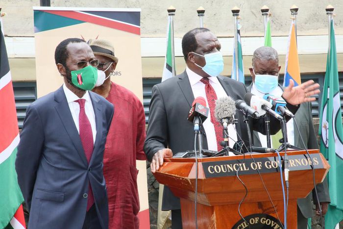 Council of Governors Chairperson Wycliffe oparanya during a press briefing on November 20, 2020
