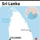Map locating a stricken oil tanker off the coast of Sri Lanka