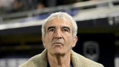 Raymond Domenech's first training session at Ligue 1 club Nantes Wednesday was marred by a band of supporters playing circus music with a 'ringmaster' taking aim at both the former France coach and club owner Waldemar Kita