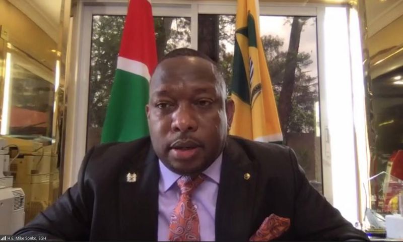 Nairobi Governor Mike Sonko during a virtual session with the Senate Health Committee