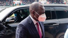 Deputy President William Ruto arriving for the Mashujaa Day celebrations at Gusii Stadium, Kisii County