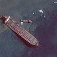 Satellite image showed the stricken tanker off the southeastern coast of Mauritius (picture courtesy of Maxar Technologies)