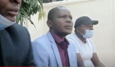 Migori County Assembly Speaker Boaz Okoth addressing the media after he was attacked