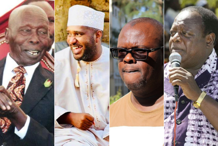Former President Daniel Moi, former Msambweni MP Suleiman Dori, fromer Kilifi South MP Mustafa Iddi and former Changamwe MP Ramadhan Kajembe who all died in 2020