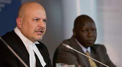 Newly elected ICC Prosecutor Karim Khan with Kenyan lawyer Katwa Kigen