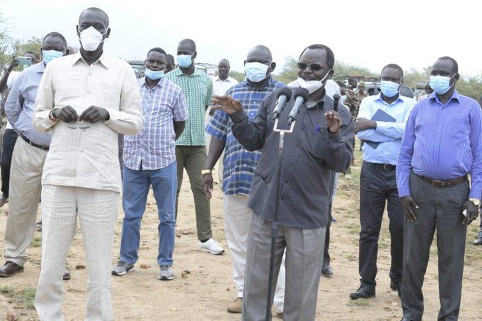 File image of Governors Josphat Nanok (Turkana) and John Lonyangapuo (West Pokot) during a past public event