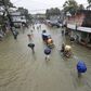 Almost a third of Bangladesh was underwater, officials said