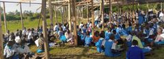 Pupils at the Ogenya Primary School in Nyando constituency, Kisumu County as in-person learning resumed on January 4, 2021