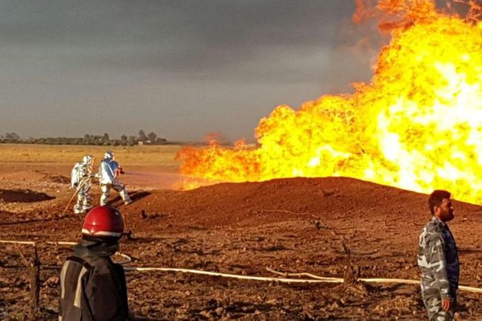 Syria's government says an explosion of a gas pipeline was the result of an attack