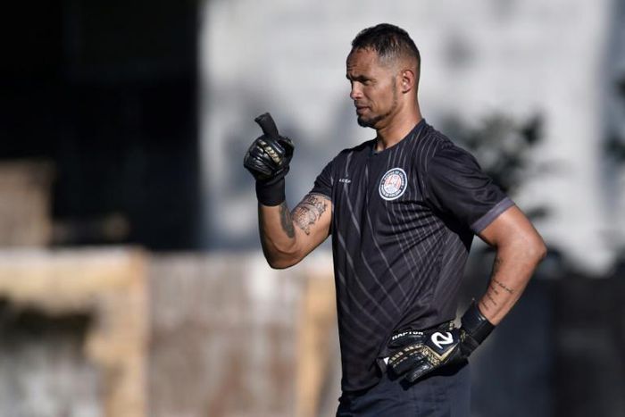 Rose Costa, the coach of Rio Branco's (Acre state, northern Brazil) women's team, resigned after the club announced the transfer of goalkeeper Bruno Fernandes, seen in a file image, who was convicted of the murder of his former lover Eliza Samudio